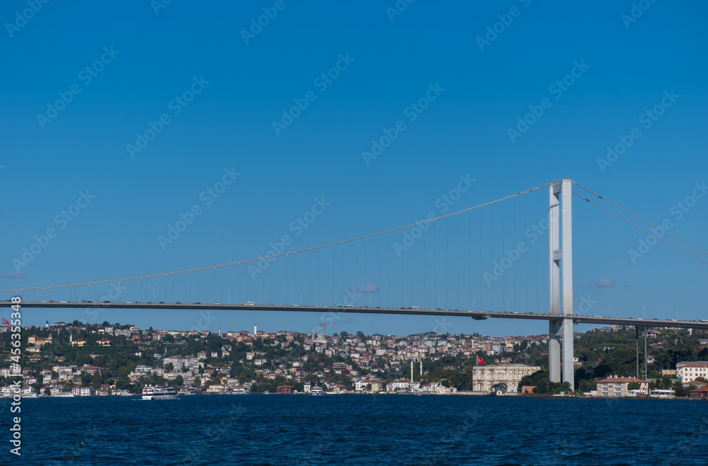 Bosphorus Bridge. The first of the three suspension bridges in Istanbul. Turkey Bosphorus Bridge. The first of the three suspension bridges in Istanbul. Turkey