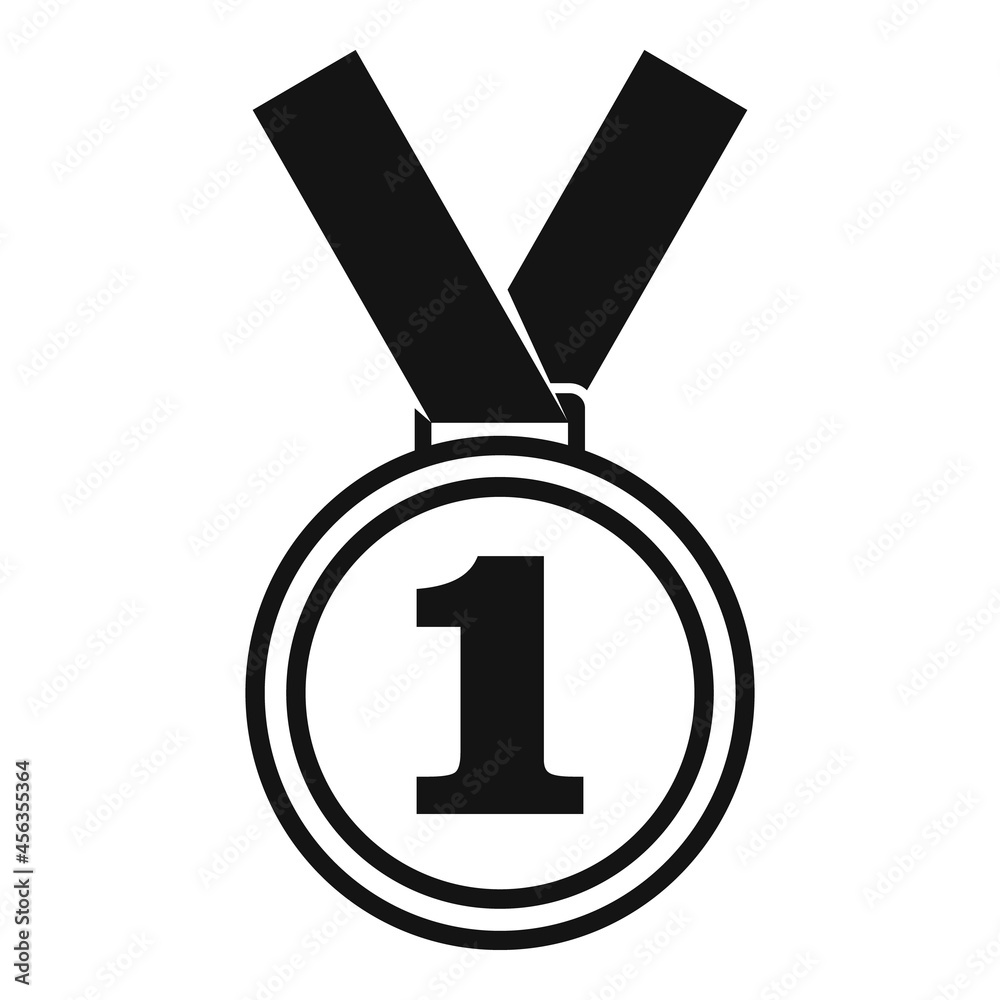 Gold medal icon simple vector. Ribbon metal Gold medal icon simple vector. Ribbon metal