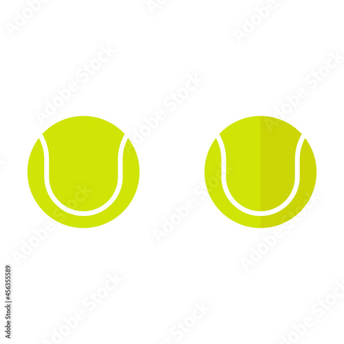 Yellow tennis ball flat vector icon