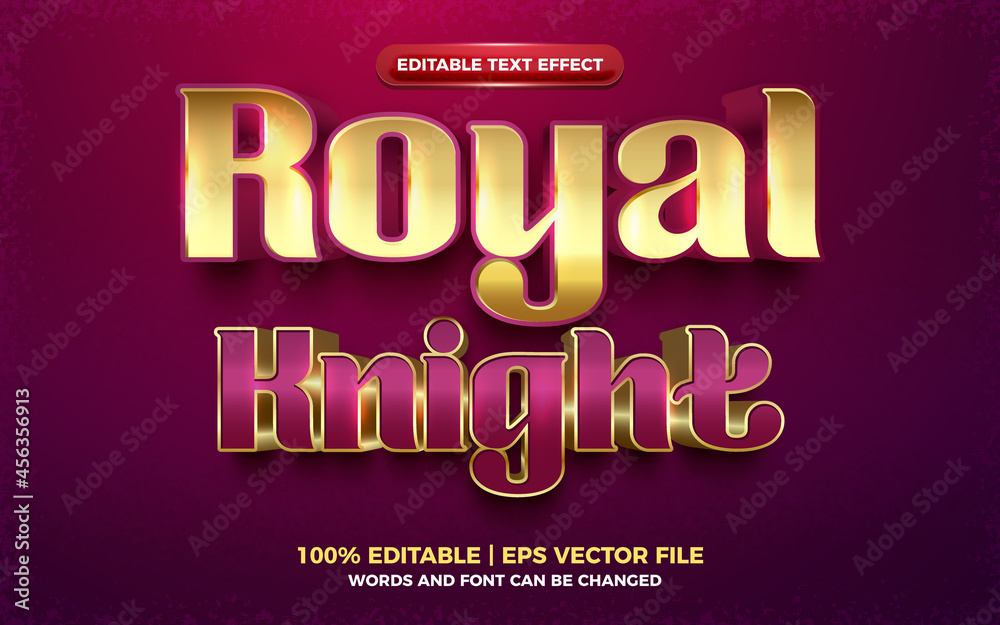 Royal knight luxury gold  3d editable text effect