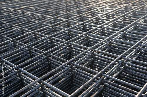 Fotomurale The rebar is bonded with steel wire for use as a construction infrastructure