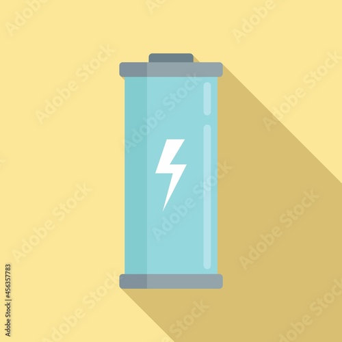 Battery icon flat vector. Full energy