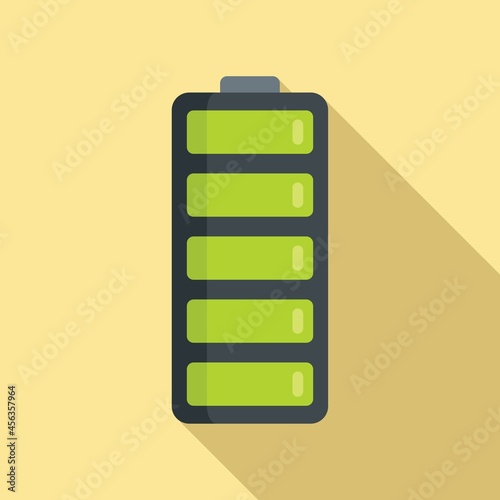 Accumulator cell icon flat vector. Battery energy