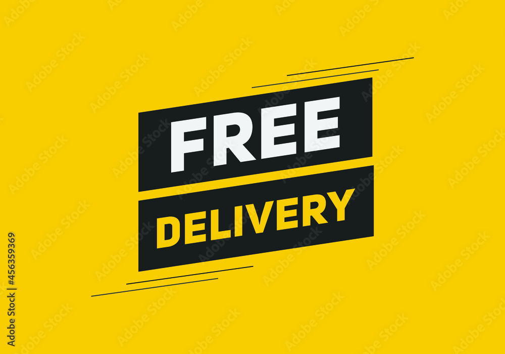 Free delivery vector illustration. Sign icon banner. Web template free delivery text. Free delivery vector illustration. Sign icon banner. Web template free delivery text.