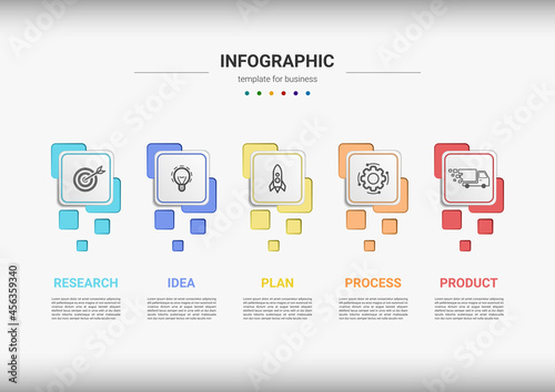 Steps timeline business process infographics element template design