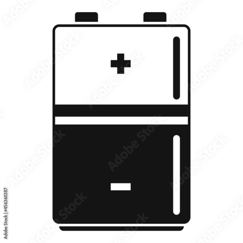 Half battery icon simple vector. Charge level