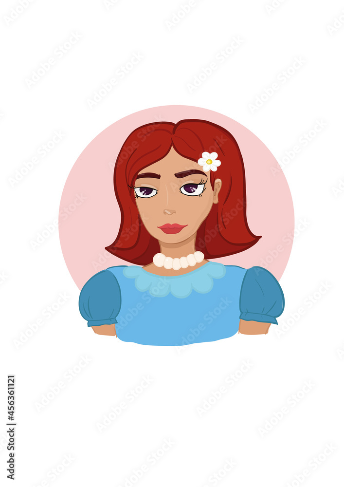face cute mysterious red-haired girl face cute mysterious red-haired girl
