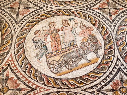 Roman mosaic in the Sabratha museum photo