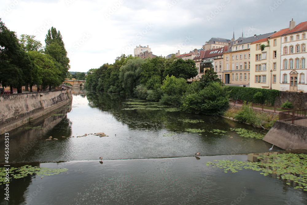 edges of the river moselle in metz in lorraine (france) 