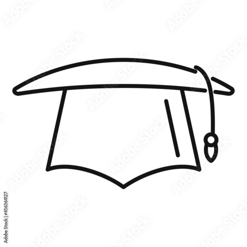 University graduation hat icon outline vector. College diploma