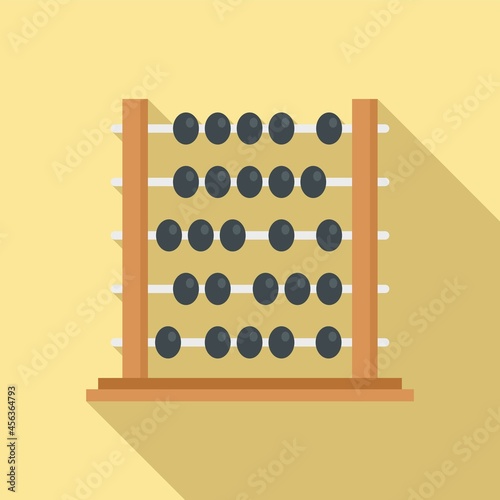 Ancient abacus icon flat vector. Math calculator
