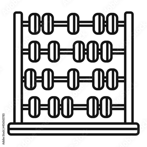 Arithmetic abacus icon outline vector. Math calculator photo