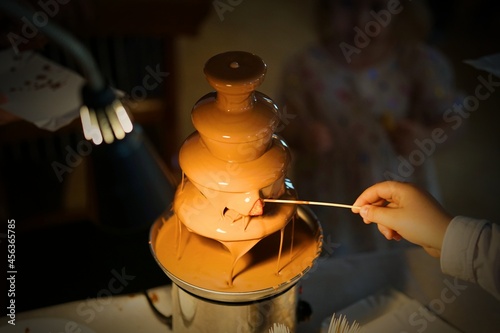 Chocolate Fountain In The Kinder Party