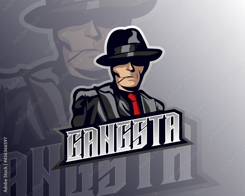 vector design illustration of mafia leader character, suitable for modern illustration concept for team printing, badge, emblem, t-shirt etc.