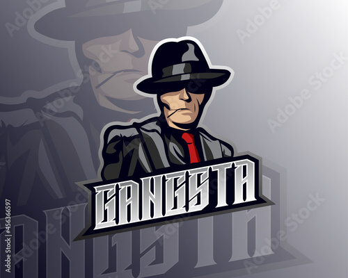vector design illustration of mafia leader character, suitable for modern illustration concept for team printing, badge, emblem, t-shirt etc.