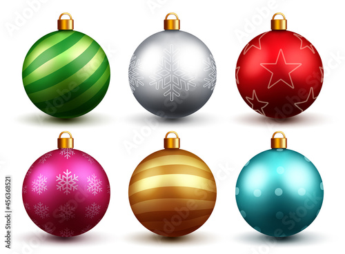 Stampa su Tela Christmas balls vector set design