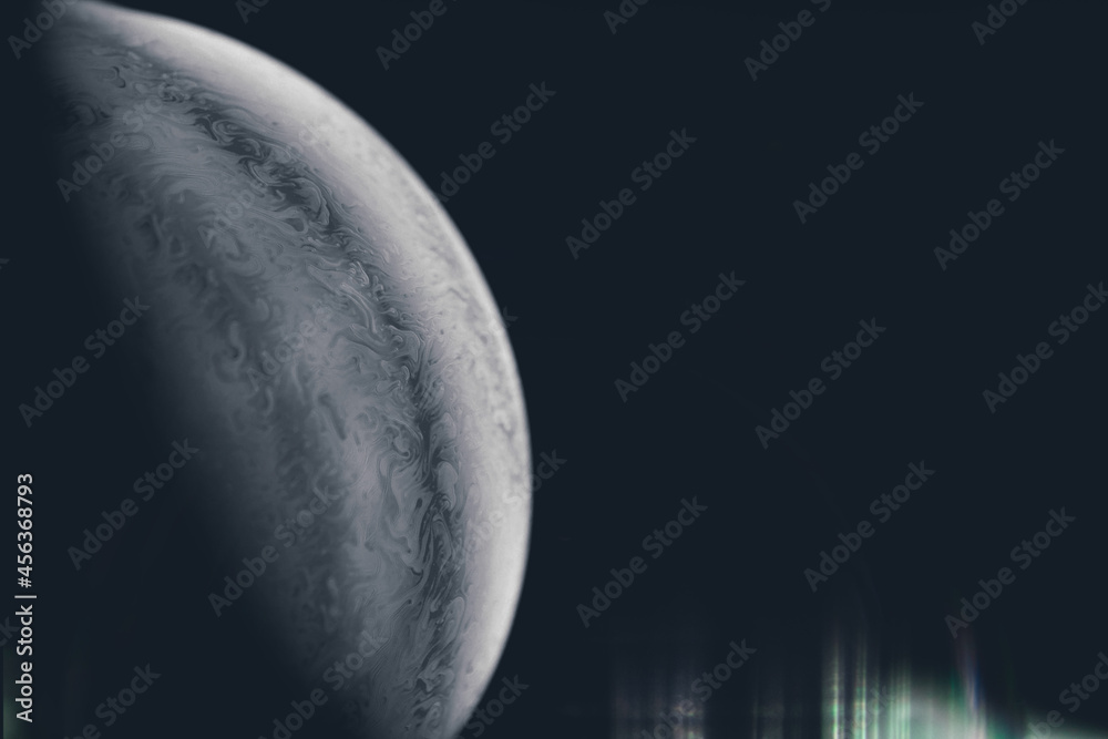 Backgrounds with Half soap Bubble Ball with one light, with space for text,  model of Space or planets universe cosmic