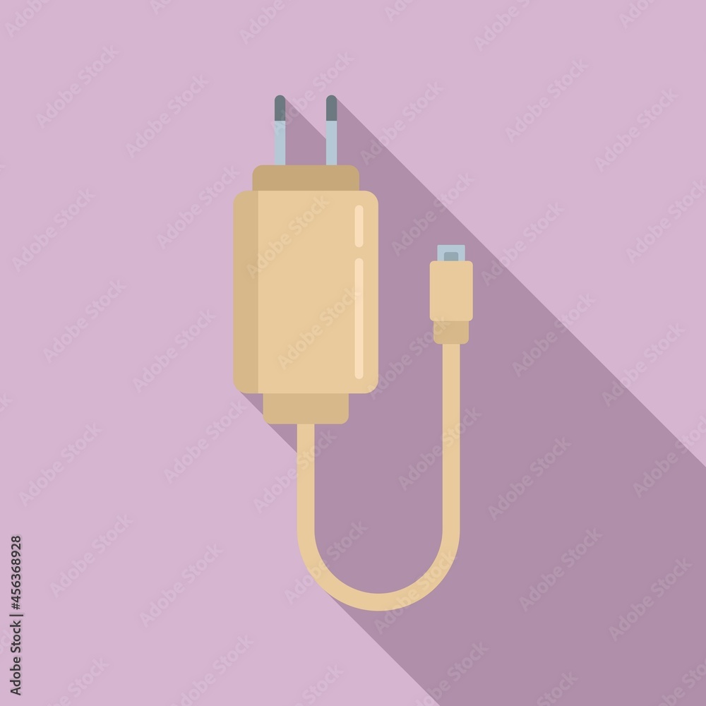 Charger plug icon flat vector. Phone charge Charger plug icon flat vector. Phone charge