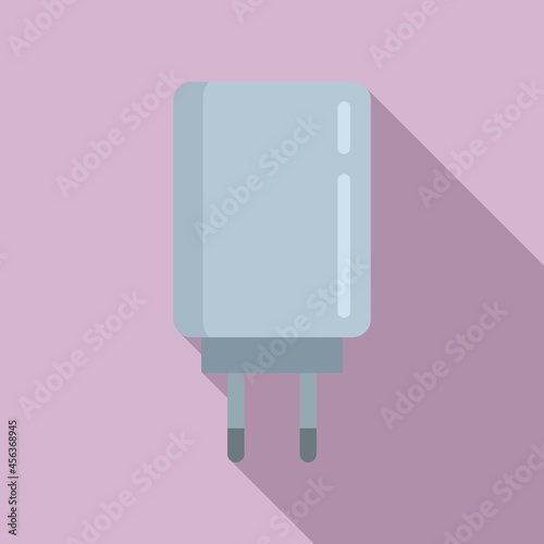 Charger energy icon flat vector. Phone charge