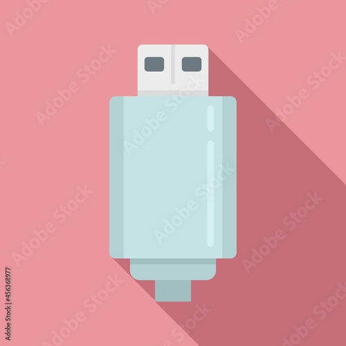 Wall charger icon flat vector. Mobile usb