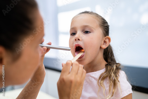 Children Throat Check For Flu