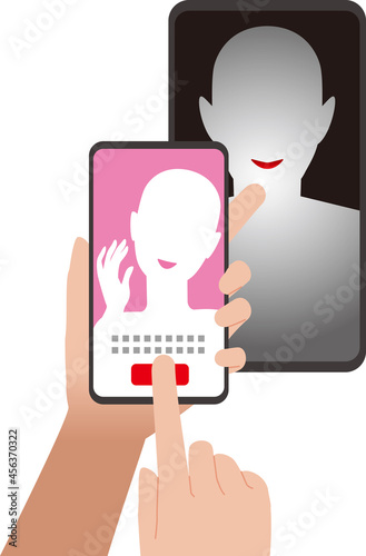 スマートフォンのSNSで出会い。なりすましの犯罪