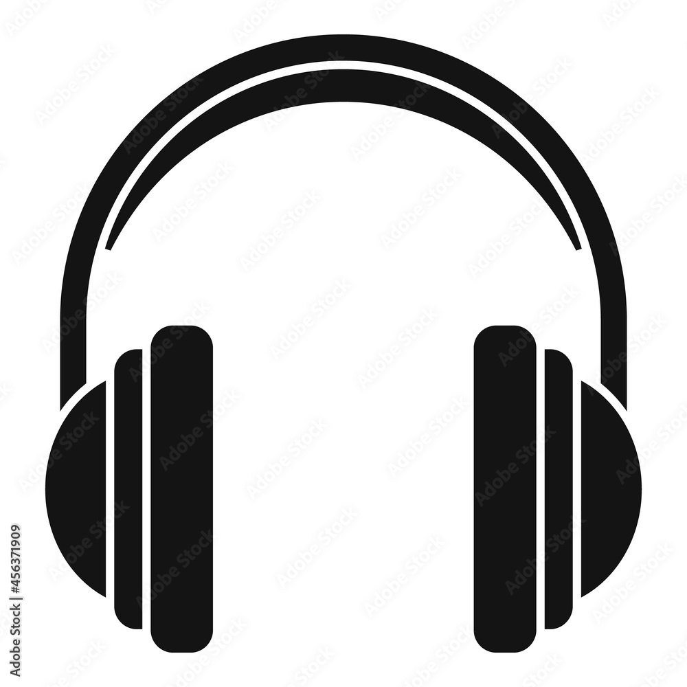 Headset microphone icon simple vector. Gamer headphone Headset microphone icon simple vector. Gamer headphone
