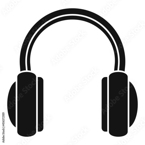 Podcast headset icon simple vector. Microphone headphone