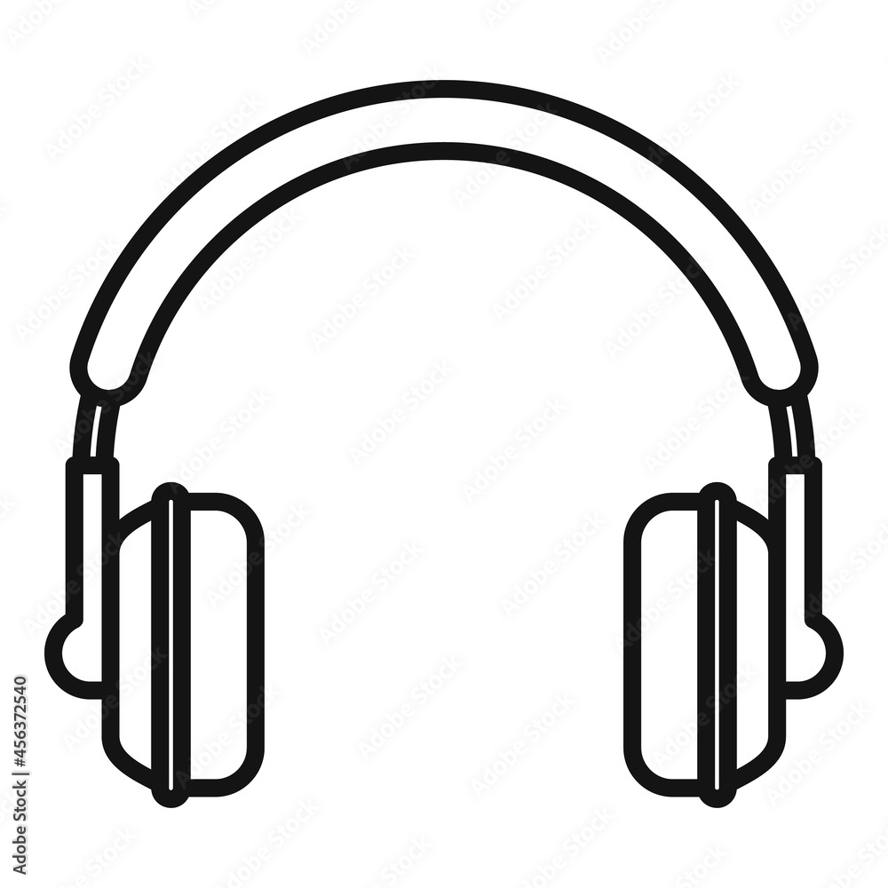Center headset icon outline vector. Call support Center headset icon outline vector. Call support