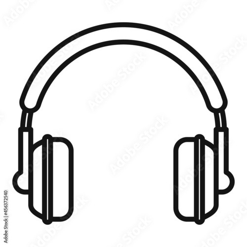 Center headset icon outline vector. Call support