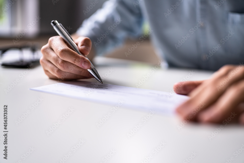 Writing And Signing Check Document Writing And Signing Check Document