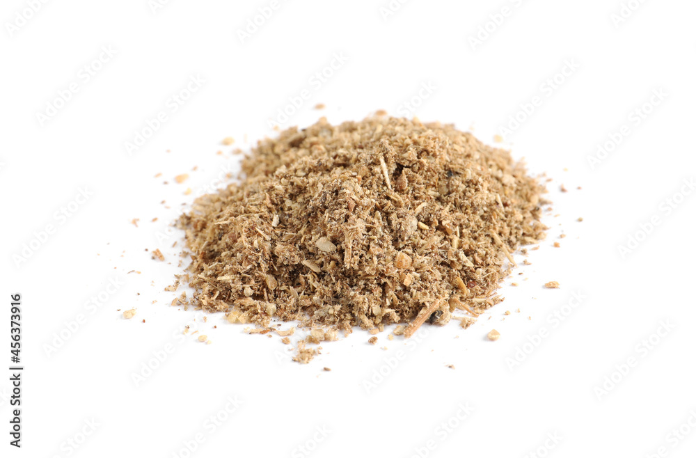 Heap of powdered coriander isolated on white Heap of powdered coriander isolated on white