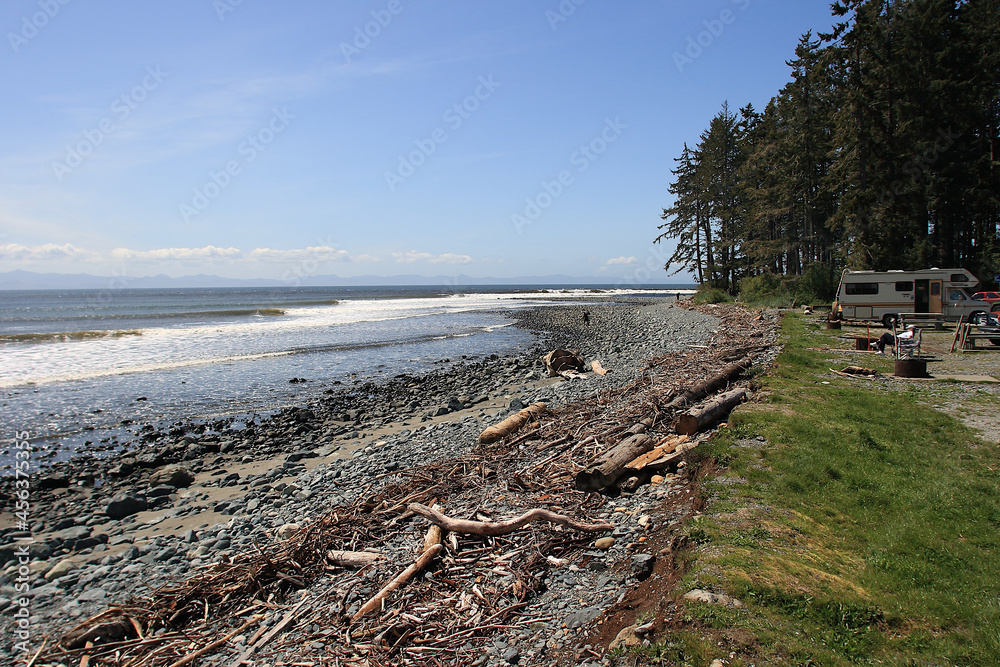 surf at Jordan River, Vancouver Island, British Columbia, BC, Canada