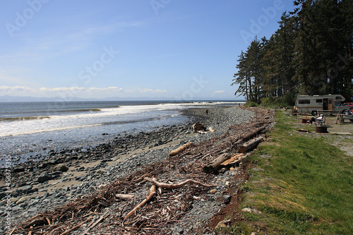 surf at Jordan River  Vancouver Island  British Columbia  BC  Canada