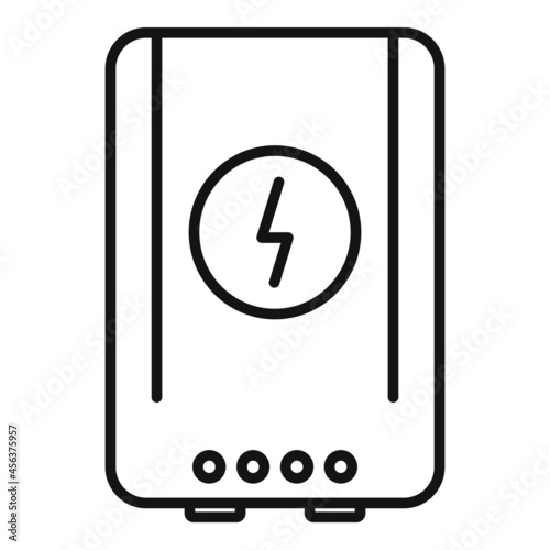 Powerbank wireless charge icon outline vector. Power bank