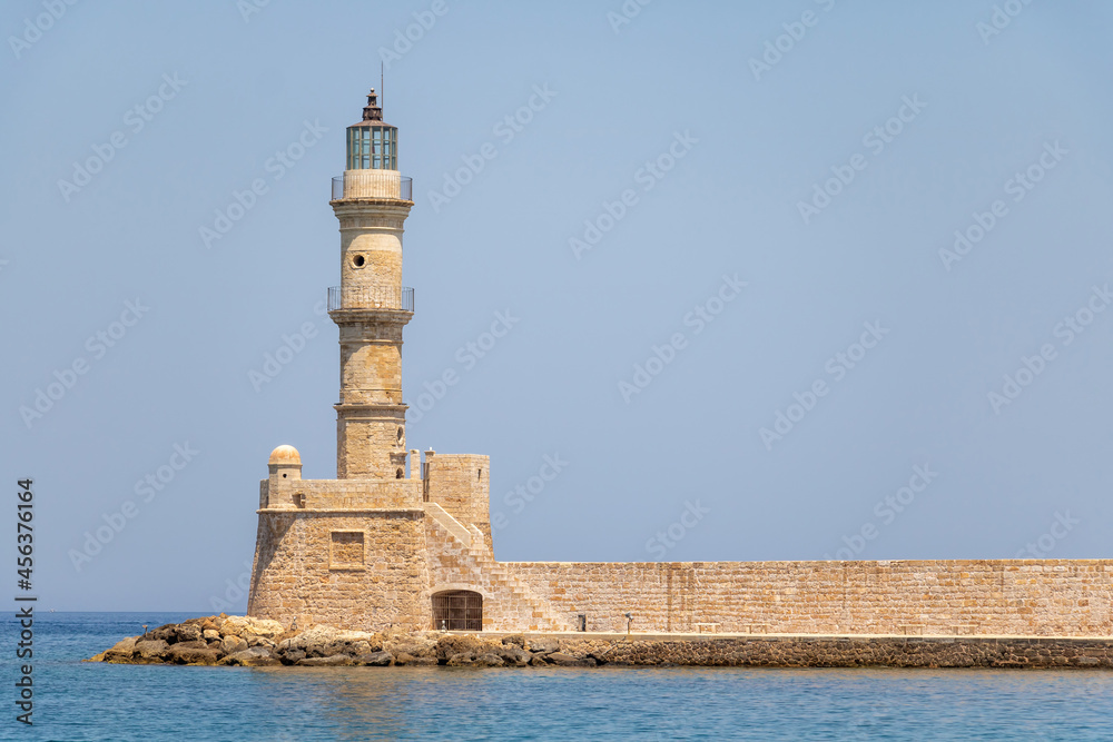 Greece, Crete, Chania old harbor lighthouse