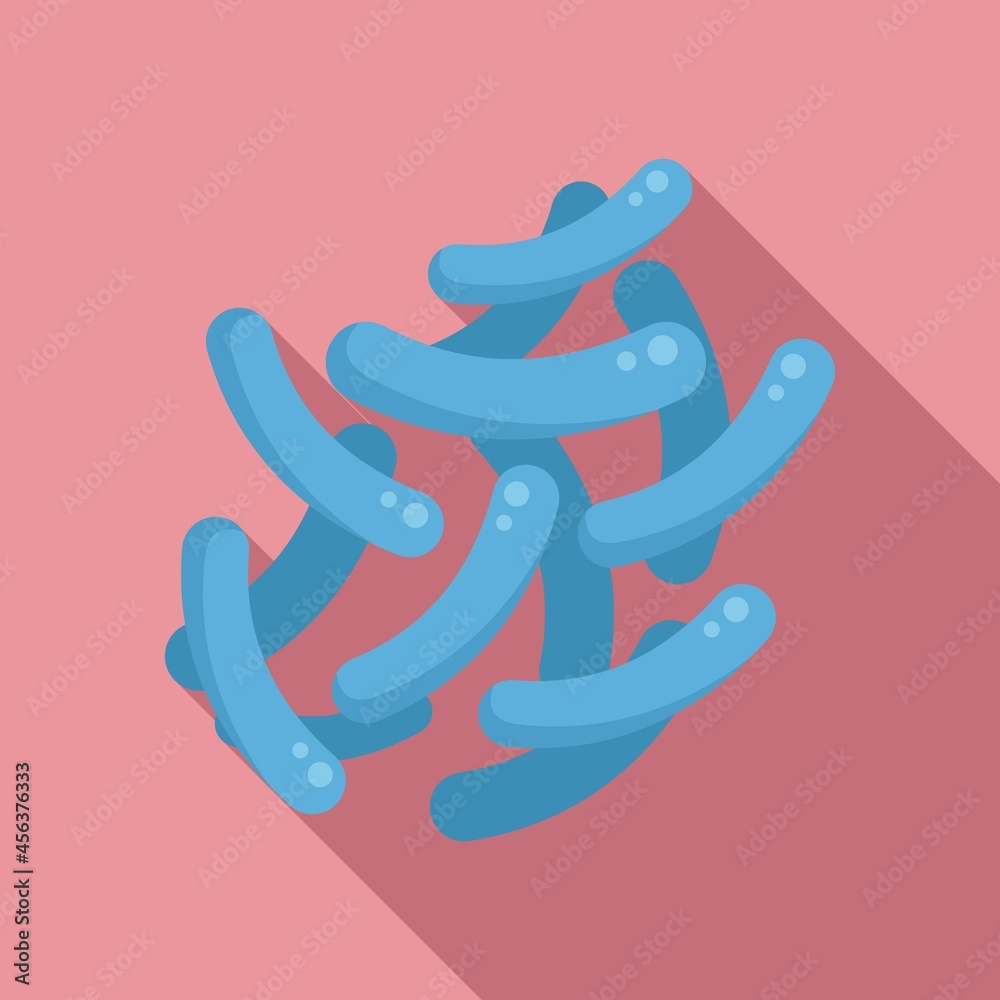 Obraz premium Bifidobacterium icon flat vector. Probiotic bacteria