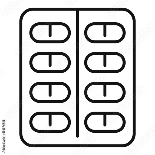 Probiotic blister icon outline vector. Lactobacillus bacteria