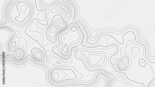 Contour topographic map. Geographic grid map background. Vector illustration.