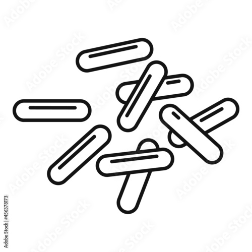Probiotic germ icon flat vector. Good bacterium
