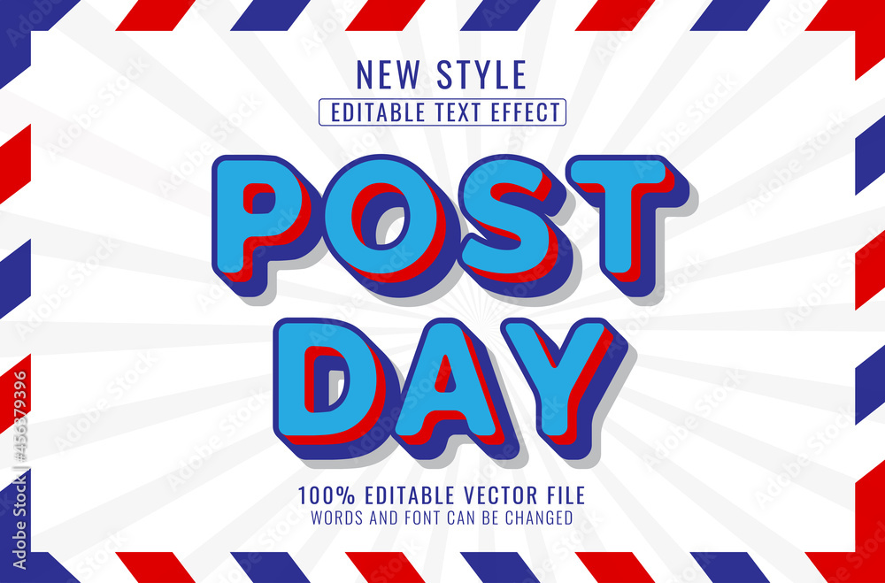 Post Day Text Effect editable text style premium vector