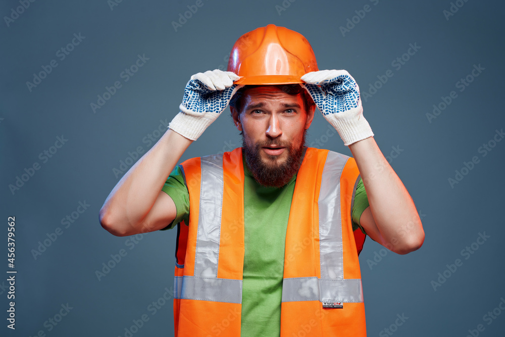 male builder hard profession construction professional emotions