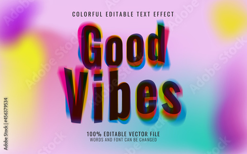 Good vibes text effect Premium Vector