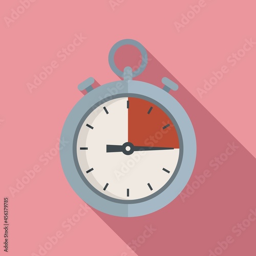 Stopwatch icon flat vector. Stop clock