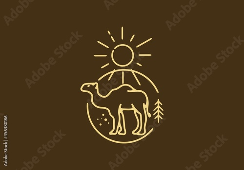 Line art illustration of camel © Adipra