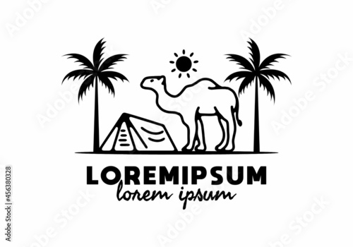Line art illustration of camel