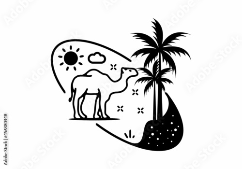 Line art illustration of camel