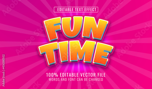 Fun Time Text effect, Editable text style premium vector