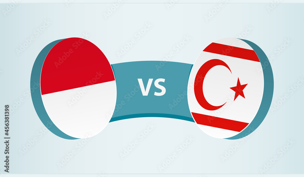 Monaco versus Northern Cyprus, team sports competition concept.