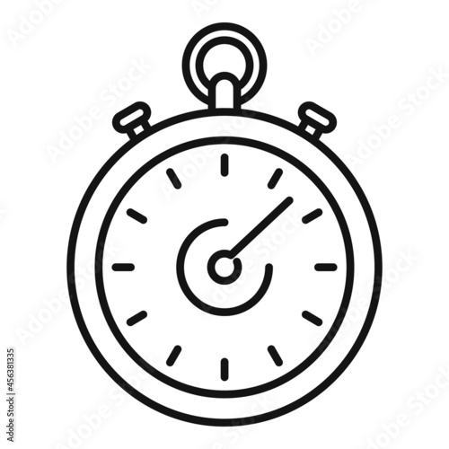 Stop clock icon outline vector. Stopwatch timer